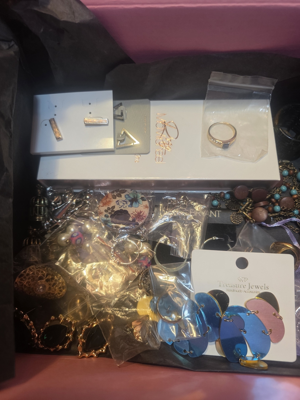 Assorted Women's Jewelry Lot – Blue, Gold, Pink Accents